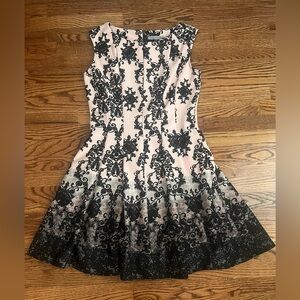 Danny & Nicole Black and Pink Midi Dress